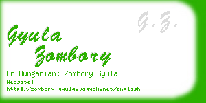 gyula zombory business card